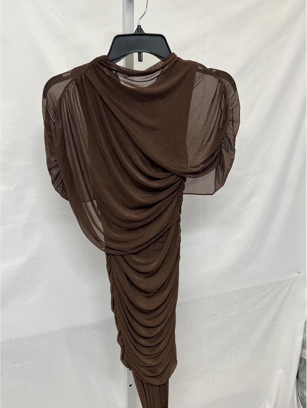 Amanda Uprichard x REVOLVE Evianna Mesh Gown in Chocolate Brown - Picture 10 of 12